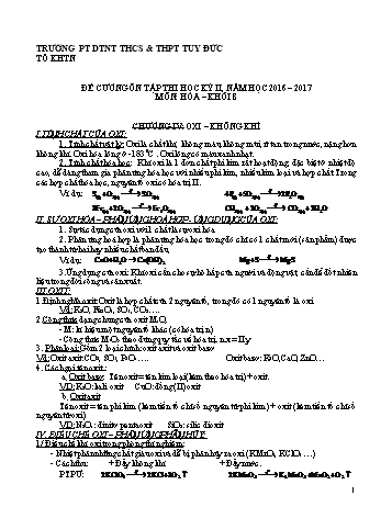 Đề cương ôn tập học kỳ 2 môn Hóa học Khối 8 - Năm học 2016-2017 - Trường PT DTNT THCS & THPT Tuy Đức