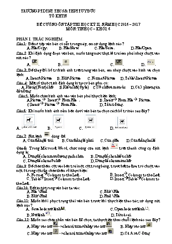 Đề cương ôn tập học kỳ 2 môn Tin học học Khối 6 - Năm học 2016-2017 - Trường PT DTNT THCS & THPT Tuy Đức
