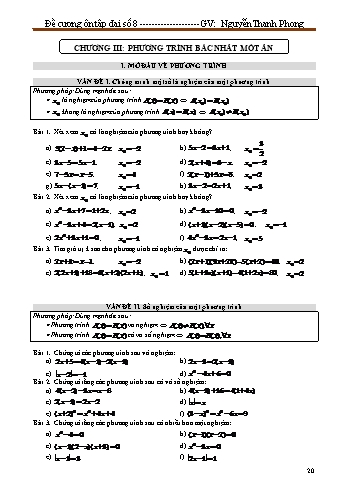 Đề cương ôn tập Toán đại số 8 - Nguyễn Thanh Phong