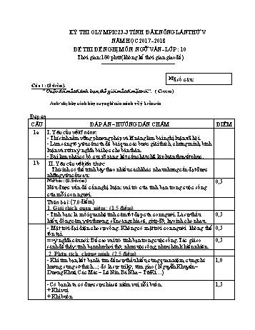 Đề thi đề nghị môn Ngữ văn Lớp 10 Kỳ thi Olympic 23-3 Tỉnh ĐăkNông lần thứ 5 - Năm học 2017-2018 - Trường THPT Phạm Văn Đồng