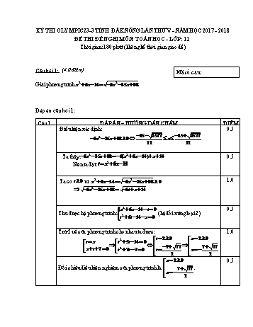 Đề thi đề nghị môn Toán Lớp 11 Kỳ thi Olympic 23-3 Tỉnh ĐăkNông lần thứ 5 - Năm học 2017-2018 - Trường THPT Nguyễn Đình Chiểu