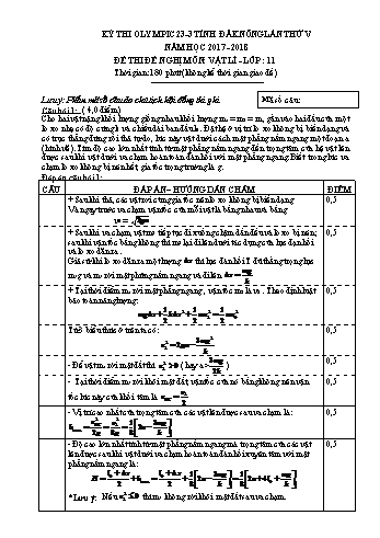 Đề thi đề nghị môn Vật lý Lớp 11 Kỳ thi Olympic 23-3 Tỉnh ĐăkNông lần thứ 5 - Năm học 2017-2018 - Trường THPT Đăkmil