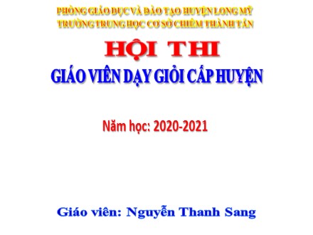 Bài giảng Sinh học Lớp 9 - Bài 47: Quần thể sinh vật - Nguyễn Thanh Sang