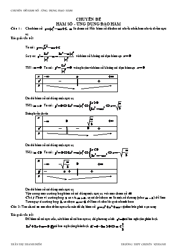Đề cương ôn tập môn Toán Lớp 12 - Chuyên đề hàm số: Ứng dụng đạo hàm - Trần Thị Thanh Điểm