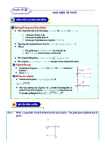 Bài tập ôn tập môn Toán Lớp 12 - Chuyên đề 18: Khái niệm số phức - Năm học 2021-2022 (Kèm đáp án)