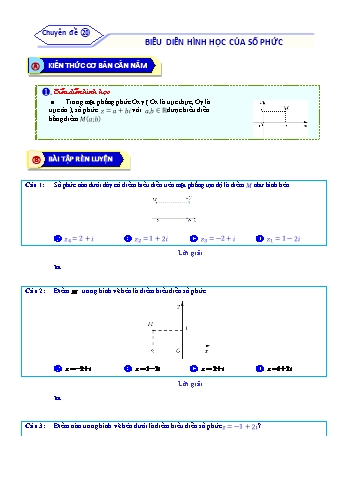 Bài tập ôn tập môn Toán Lớp 12 - Chuyên đề 20: Biễu diễn hình học của số phức - Năm học 2021-2022 (Kèm đáp án)