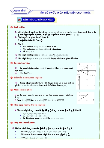 Bài tập ôn tập môn Toán Lớp 12 - Chuyên đề 42: Tìm số phức thỏa điều kiện cho trước - Năm học 2021-2022 (Kèm đáp án)