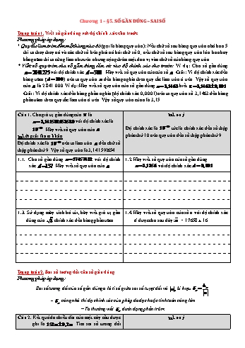 Bài tập trắc nghiệm môn Đại số Khối 10 - Chương 1 - Bài 5: Số gần đúng - Sai số (Kèm đáp án)