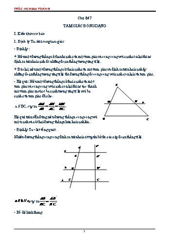 Đề cương ôn tập Toán Lớp 8 - Chủ đề 7+8