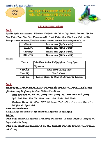 Phiếu bài tập môn Toán Khối 8 - Bài tập: Tổng hợp một số yếu tố thống kê và xác suất
