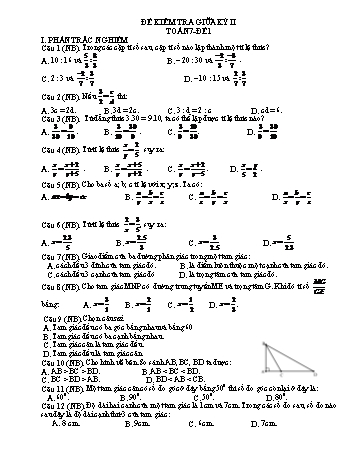 10 Đề kiểm tra giữa học kì II môn Toán 7