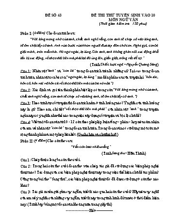 10 Đề ôn tập thi vào 10 THPT môn Ngữ văn