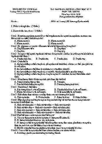 2 Bài kiểm tra đánh giá định kì cuối học kì II môn KHTN 8 - Năm học 2024-2025 - Trường THCS Nguyễn Bỉnh Khiêm