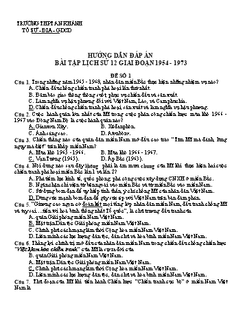 2 Đề ôn tập Lịch sử 12 - Trường THPT An Khánh