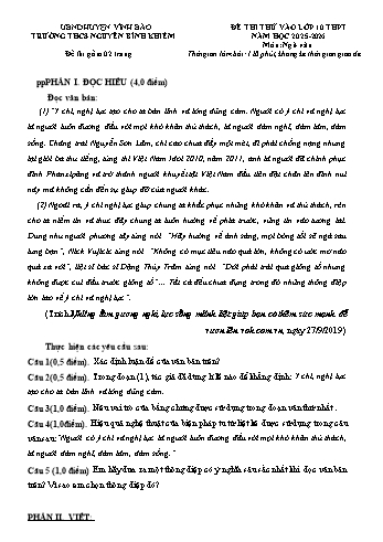 2 Đề thi thử vào lớp 10 THPT năm học 2025-2026 môn Ngữ văn (Có đáp án)