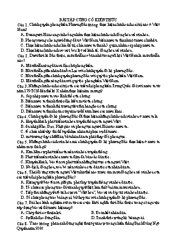 23 Câu trắc nghiệm ôn tập Lịch sử 10