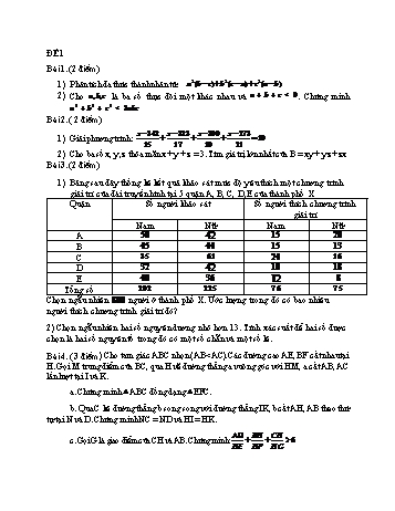 3 Đề ôn luyện Học sinh giỏi môn Toán Lớp 8