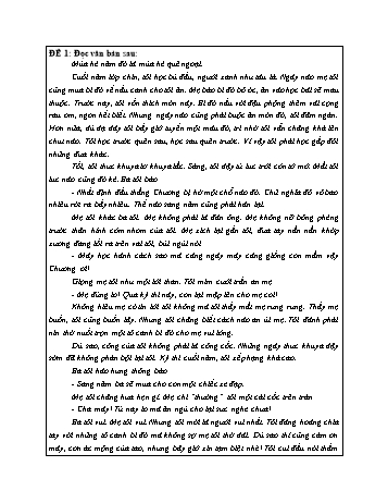 30 Đề đọc hiểu truyện ngắn môn Ngữ văn (Có đáp án)