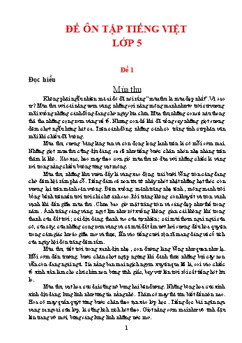 35 Đề đọc hiểu ôn luyện Tiếng Việt Lớp 5
