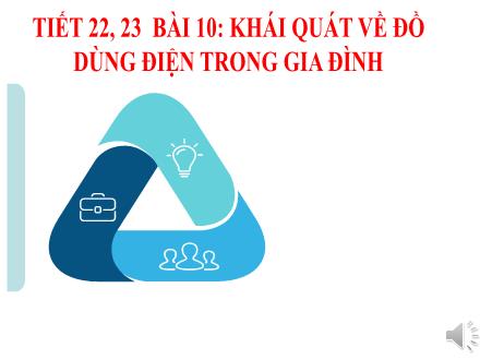 Bài giảng Công nghệ 6 - Tiết 22+23, Bài 10: Khái quát về đồ dùng điện trong gia đình
