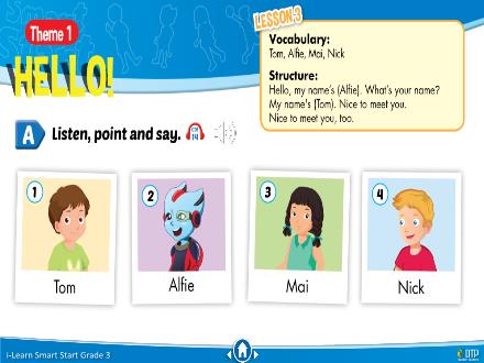 Bài giảng Tiếng Anh 3 i-Learn Smart Start - Theme 1: Hello (Lesson 3)