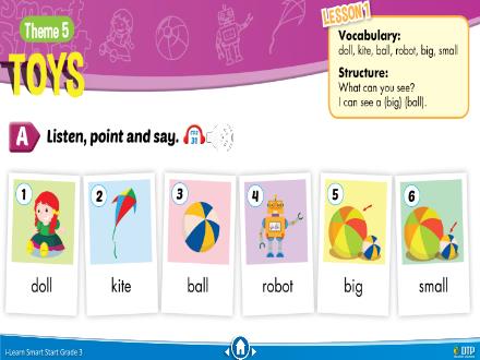 Bài giảng Tiếng Anh 3 i-Learn Smart Start - Theme 5: Toys