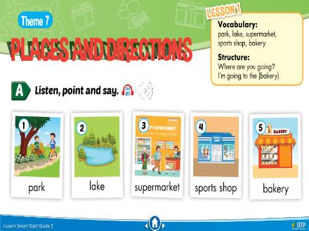 Bài giảng Tiếng Anh 3 i-Learn Smart Start - Theme 7: Places and directions