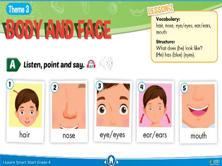 Bài giảng Tiếng Anh 4 i-Learn Smart Start - Theme 3: Body and face (Lesson 2)