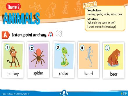 Bài giảng Tiếng Anh 5 i-Learn Smart Start - Theme 2: Animals (Lesson 3)