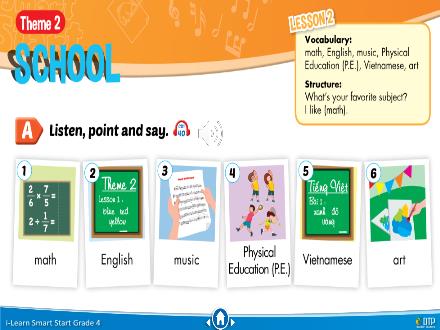 Bài giảng Tiếng Anh Lớp 4 i-Learn Smart Start - Theme 2: School (Lesson 2)