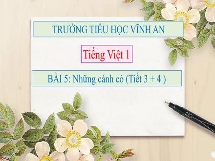 Bài giảng Tiếng Việt 1 Sách Kết nối tri thức - Bài 5: Những cánh cò (Tiết 3+4) - Trường Tiểu học Vĩnh An