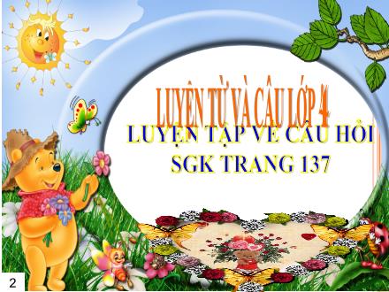 Bài giảng Tiếng Việt 4 (Luyện từ và câu) - Bài: Luyện tập về câu hỏi - Năm học 2021-2022