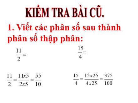 Bài giảng Toán 5 - Bài: Ôn tập Phép cộng và phép trừ hai phân số