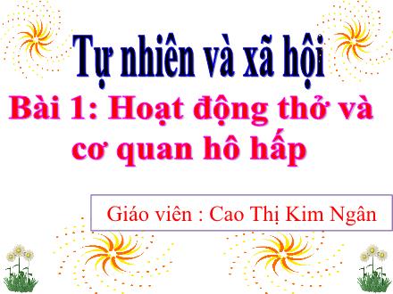 Bài giảng Tự nhiên & Xã hội 3 - Bài 1: Hoạt động thở và cơ quan hô hấp - Cao Thị Kim Ngân