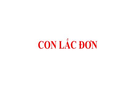Bài giảng Vật lí 12 - Bài: Con lắc đơn