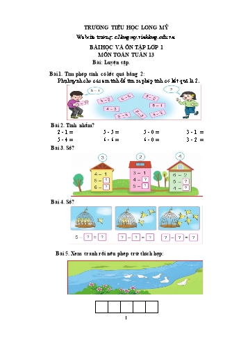 Bài học ôn tập Covid 19 Lớp 1 - Tuần 13 - Trường Tiểu học Long Mỹ