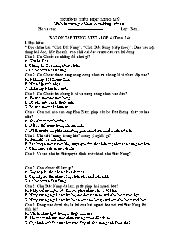 Bài học ôn tập Covid 19 Lớp 4 - Tuần 14 - Trường Tiểu học Long Mỹ
