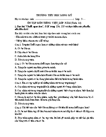 Bài học ôn tập Covid 19 Lớp 5 - Tuần 14 - Trường Tiểu học Long Mỹ