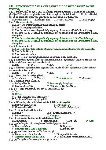 Bộ câu hỏi trắc nghiệm Khoa học tự nhiên 8 Sách Kết nối tri thức (Có đáp án)