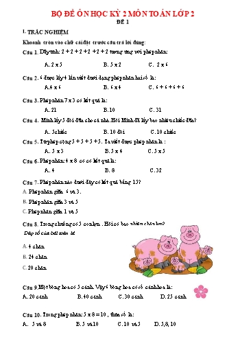 Bộ đề ôn học kì II môn Toán Lớp 2