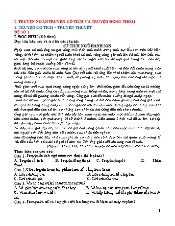 Bộ đề ôn tập Ngữ văn Lớp 6 (Có đáp án)