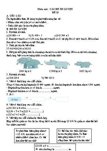 Bộ đề ôn tập Toán Lớp 4 - Học kì II
