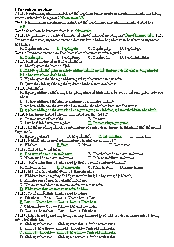 Đề cương ôn tập cuối học kì II môn KHTN 8 - Năm học 2024-2025