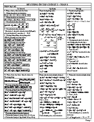 Đề cương ôn tập cuối học kỳ 1 Toán 8