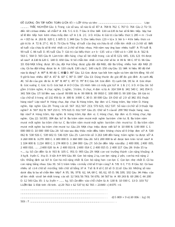 Đề cương ôn tập môn Toán giữa học kì I Lớp 4