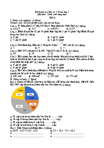 Đề kiểm tra cuối học kỳ II môn Toán 5 Sách Chân trời sáng tạo (Có đáp án)