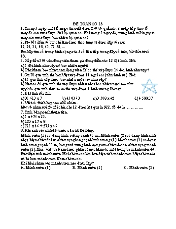 Đề ôn tập học kì 2 môn Toán Lớp 4