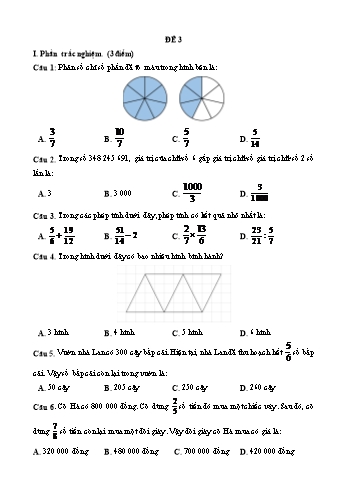 Đề ôn tập môn Toán 4 - Học kì II
