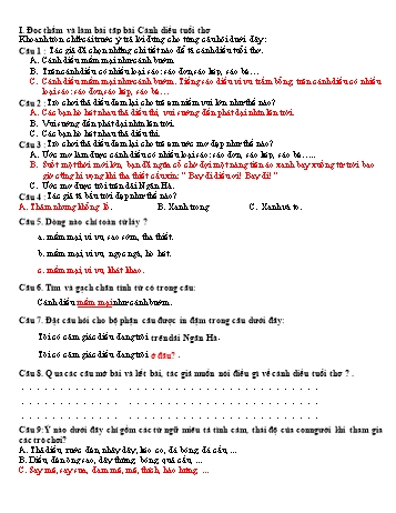 Đề ôn tập môn Toán + Tiếng Việt Lớp 4 - Tuần 15
