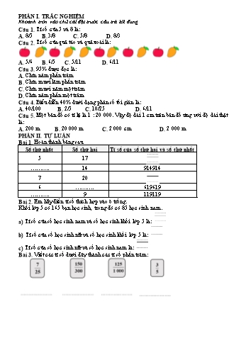 Đề ôn tập môn Toán + Tiếng Việt Lớp 5 - Tuần 19